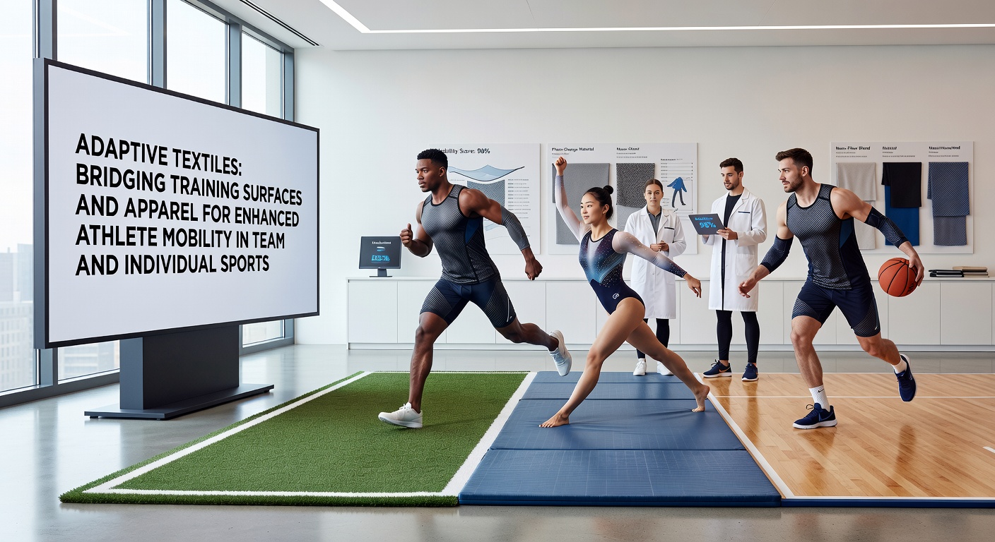 Adaptive textiles integrating training surfaces with athlete apparel to support mobility across different sports environments