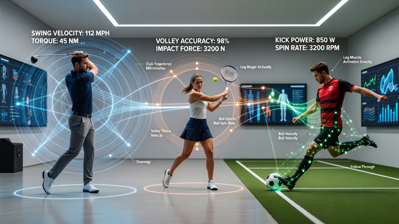 Close-up of integrated sensor layers in tennis and soccer apparel showing data collection points